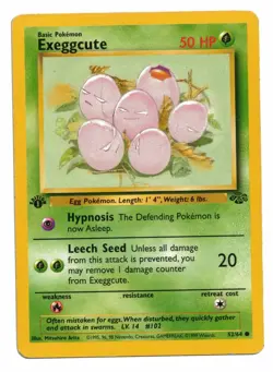 Pokemon Card: Exeggcute 52/64 1st Edition Jungle Set Rare! - Image 1