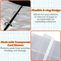 Trading Card Binder, 4 Pockets 400 Cards Holder with 50 Removable Spider - Image 5