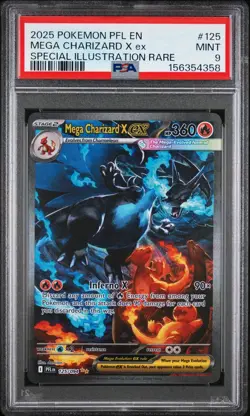 PSA 9 Mega Charizard X ex 125/094 SIR Phantasmal Flames Pokemon English MINT AF - Image 1