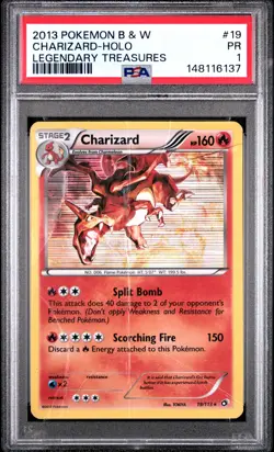 2013 POKEMON BLACK & WHITE LEGENDARY TREASURES #19 CHARIZARD-HOLO PSA 1 - Image 1