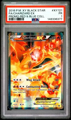 2016 POKEMON XY BLACK STAR PROMO #XY121 FULL ART/CHARIZARD EX PSA 1 - Image 1