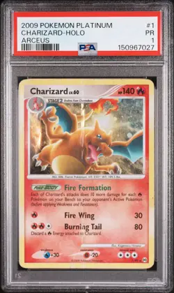 2009 POKEMON PLATINUM ARCEUS #1 CHARIZARD-HOLO PSA 1 - Image 1