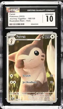 CGC Gem Mint 10 Furret 168/159 Pokemon Journey Together JTG EN - Image 1