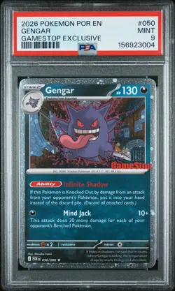 2026 POKEMON POR EN-PERFECT ORDER GAMESTOP EXCLUSIVE #050 GENGAR PSA 9 - Image 1
