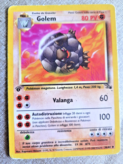 Pokemon - Golem Set Fossil 1a edizione no Holo ITA 36/62 Uncommon Vintage Cards - Image 1