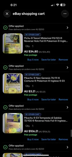 Listing for vulpixvendorau - ordered cards, list in the Photos - Image 3