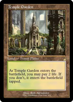 MTG Ravnica Remastered Retro Frame Card #477 Temple Garden - Image 1