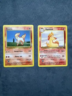 Pokemon TCG Rapidash Jungle 44/64 Regular and Ponyta Base Set 60/102 bundle (LP) - Image 1