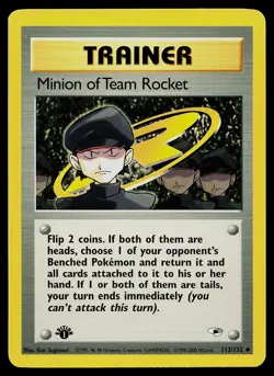 Pokemon Card - Minion of Team Rocket Gym Heroes 113/132 1st Edition Uncommon - Image 1
