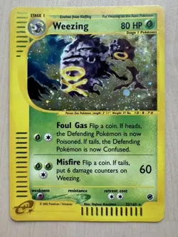 Pokemon TCG Weezing Expedition Base Set Holo Rare #32/165 80 HP ENG 2002 - Image 1
