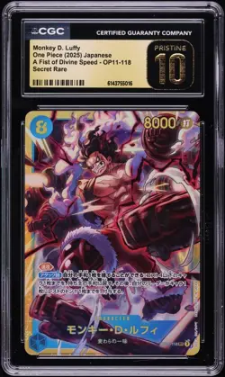 CGC 10 PRISTINE 2025 One Piece JPN Monkey D.Luffy OP11-118 SEC Fist of Divine - Image 1