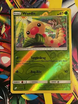 Weedle 2/181 - SM-Team Up Pokemon Reverse Holo Foil Nice! NM - Image 1