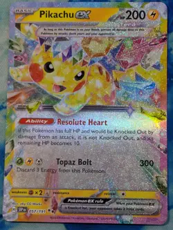 Pokemon TCG Pikachu ex Sv08 Surging Sparks 057/191 Holo Double Rare 200HP ENG - Image 1