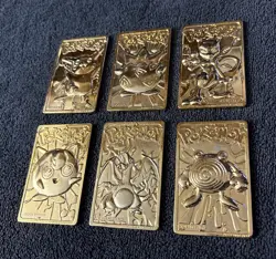 Pokemon 23K Gold Plated Trading Cards 1999 Burger King Promotion Set 6 Piece - Image 3