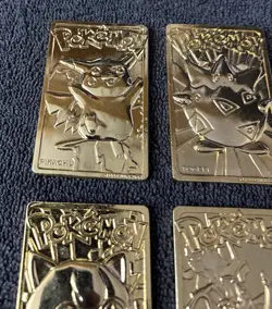 Pokemon 23K Gold Plated Trading Cards 1999 Burger King Promotion Set 6 Piece - Image 4