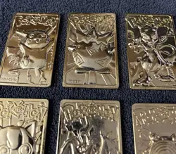 Pokemon 23K Gold Plated Trading Cards 1999 Burger King Promotion Set 6 Piece - Image 5