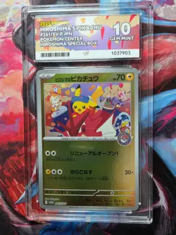 Hiroshima’s Pikachu Promo 261/Sv-p Japanese Pokemon Card Ace 10 Gem Mint - Image 1