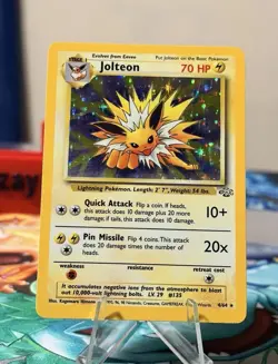Jolteon lightly played 4/64 Jungle Holo Rare English vintage Pokemon Tcg - Image 1