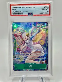 One Piece Carrying On His Will OP13-023 UTA Alternate Alt Art PSA 10 ENGLISH - Image 1