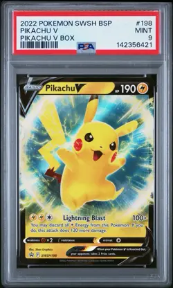 Pokemon Pikachu V SWSH198 SWSH: Sword & Shield Promo Cards Holo PSA 9 - Image 1