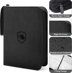 440-Pocket Trading Card Binder with Zipper, Durable PU Cover Album - Image 4