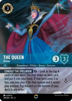 Lorcana The Queen - Diviner - 218/204 - Enchanted - Holo Foil, Light Play Ursula - Image 1