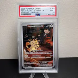 TEAM ROCKET'S MEOWTH 203/182 ILLUSTRATION RARE POKEMON PSA 9 - Image 1