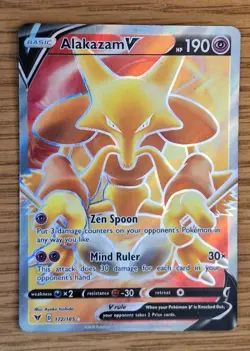 Pokemon Alakazam v TCG Full Art Ultra Rare Card Vivid Voltage 172/185 Holo - Image 1
