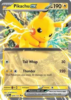 Pikachu ex 028/131 Double Rare Prismatic Evolutions Pokemon Holo Near Mint - Image 1