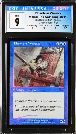 PHANTOM WARRIOR 7th Edition Foil U CGC 9 Q+ MTG [Nostalgium] - Image 1
