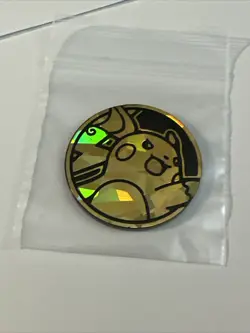 Raichu Gold Pokemon Flipping Coin/Token - Image 1
