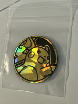 Raichu Gold Pokemon Flipping Coin/Token - Image 2
