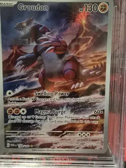 2023 POKEMON PARADOX RIFT ILLUSTRATION RARE HOLO #199/182 GROUDON BGS 9 - Image 2