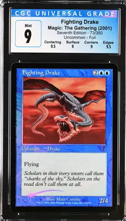FIGHTING DRAKE 7th Edition Foil U CGC 9 Q++ MTG [Nostalgium] - Image 1