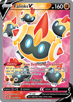 Falinks V 185/192 Ultra Rare Rebel Clash Pokemon Holo Near Mint - Image 1