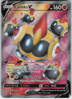 Falinks V 185/192 Ultra Rare Rebel Clash Pokemon Holo Near Mint - Image 3
