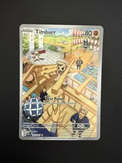 NM Timburr - 183/167 Twilight Masquerade Illustration Rare Pokemon Card - Image 1