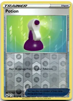 Potion 139/159 Common Crown Zenith Pokemon Reverse Holo Near Mint - Image 1