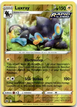 Luxray 043/159 Rare Crown Zenith Pokemon Reverse Holo Near Mint - Image 1