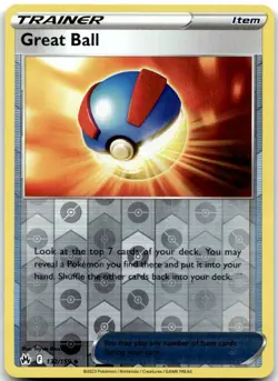 Great Ball 132/159 Uncommon Crown Zenith Pokemon Reverse Holo Near Mint - Image 1
