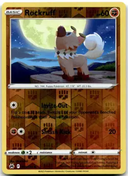 Rockruff 073/159 Common Crown Zenith Pokemon Reverse Holo Near Mint - Image 1