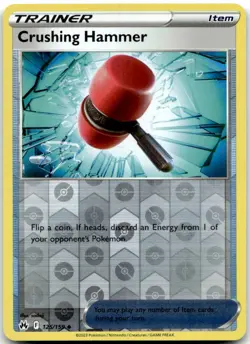 Crushing Hammer 125/159 Uncommon Crown Zenith Pokemon Reverse Holo Near Mint - Image 1