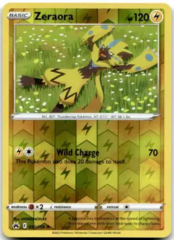 Zeraora 052/159 Rare Crown Zenith Pokemon Reverse Holo Near Mint - Image 1