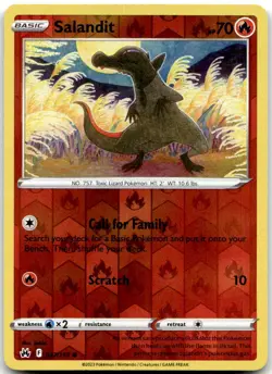 Salandit 027/159 Common Crown Zenith Pokemon Reverse Holo Near Mint - Image 1