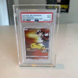 PSA 9 Red’s Pikachu 270/SM-P Pokemon Center 20th Anniversary Japanese Promo - Image 1