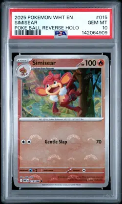 2025 Pokemon White Flare SIMISEAR #015 Poke Ball Reverse Holo PSA 10 Gem Mint - Image 1