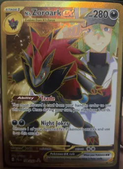 N's Zoroark EX 189/159 Sv09: Journey Together Gold Holo Card - Image 1