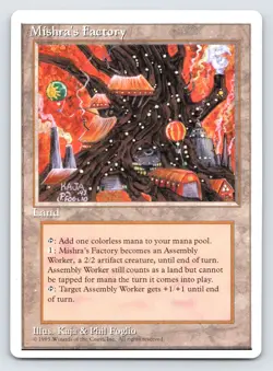 Mishra's Factory MTG Alternate 4th Edition Magic The Gathering Uncommon 1995 NM - Image 1