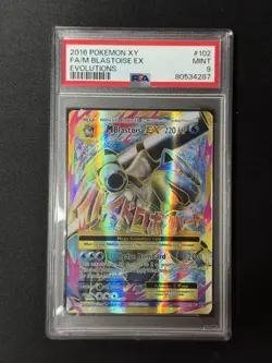 2016 Pokemon XY FULL ART M BLASTOISE EX EVOLUTIONS #102 PSA 9 MINT - Image 1