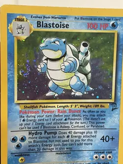 Pokemon Tcg Base Set Two Blastoise Holo With Nice Swirl! (MP See Pics) - Image 1